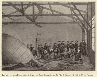 La sala de las barcazas en la estación de Le Mans, Reparación de La Ville de Langres de French School