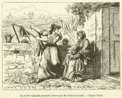 La bruja Calpurnia persuade a Nuccia de que Meo Patacca la traiciona de French School