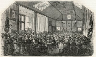 La taberna de los Canotiers en Bercy en el siglo XIX - Grabado en "Tableau-de-Paris" por Edmond Texier 1852 de French School