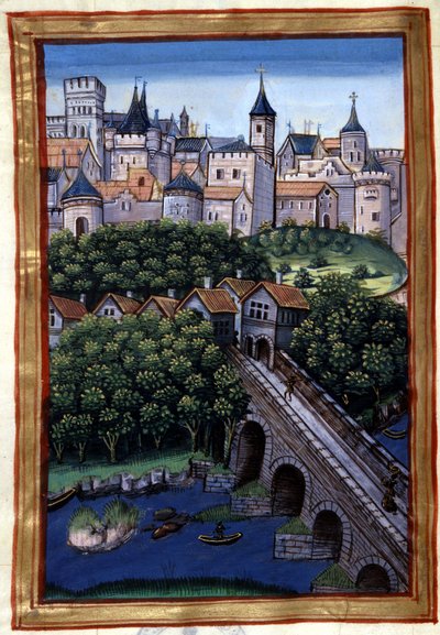 La ciudad de Lyon - en “Roman de Palamus, cuento del León” de Simphorian-Champier de French School