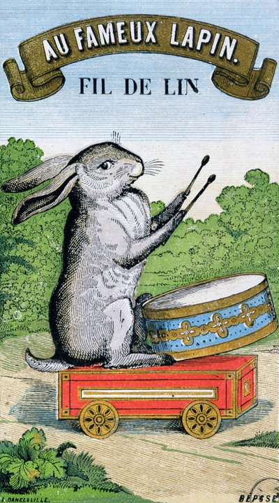 Etiqueta para la marca de hilo de lino Au Fameux Lapin de French School