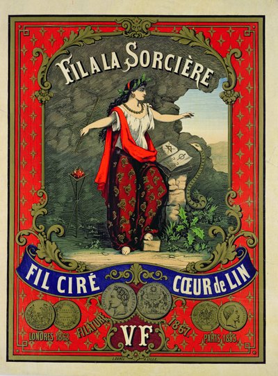 Etiqueta para la marca de hilo Fil a la Sorciere de French School