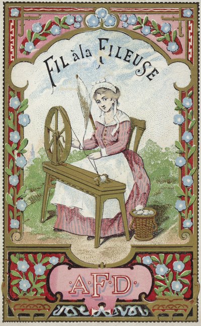 Etiqueta para hilo de la hilandera de French School