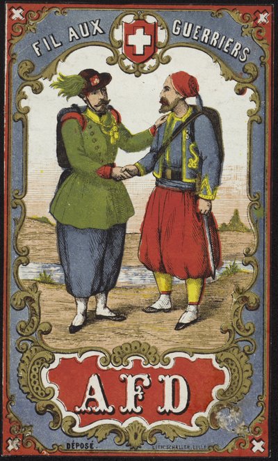 Etiqueta para hilo de guerreros de French School