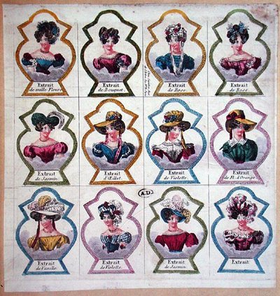 Etiquetas para perfumes, c.1820 de French School