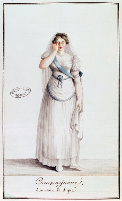 Dama masona dando una señal, 1805 de French School