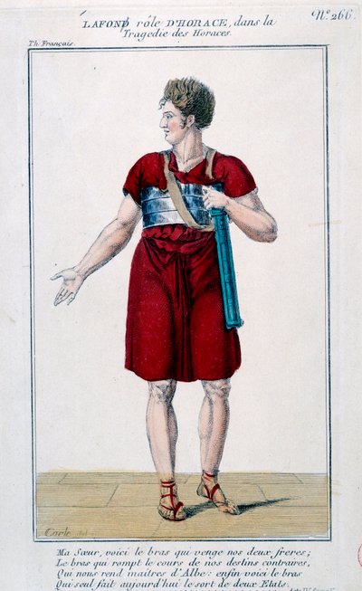 Lafon en el papel de Horacio en la tragedia de Horacio de Corneille (1640). Grabado del siglo XIX. París, Comédie-Française de French School