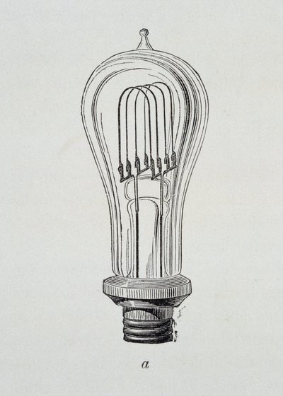 Lámpara Edison - en "Las nuevas conquistas de la ciencia" por Figutree de French School
