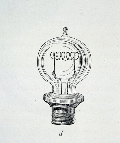 Lámpara Edison - en "Las nuevas conquistas de la ciencia" por Figutree de French School