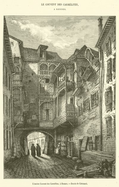 El antiguo Convento de las Carmelitas, en Rennes de French School