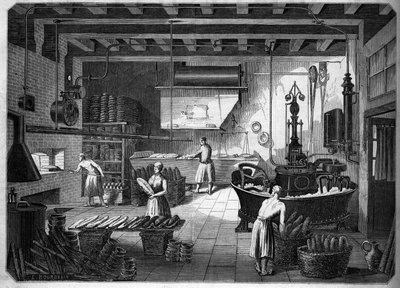 Grandes industrias francesas del siglo XIX: aparatos Drouot para hornear. Horno de M. Courcier, rue Saint Maur en París. En “El Mundo Ilustre” 1862. de French School