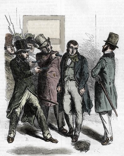 La detención de Vautrin (Jacques Collin) en "Le pere goriot". de French School