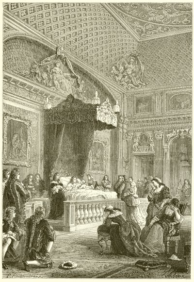 Últimos momentos del rey Luis XIV de French School