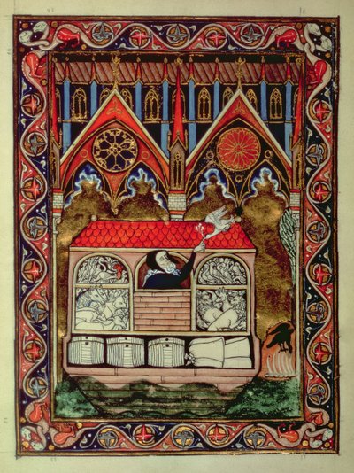 El Arca de Noé, del Salterio de San Luis, c.1258-70 de French School
