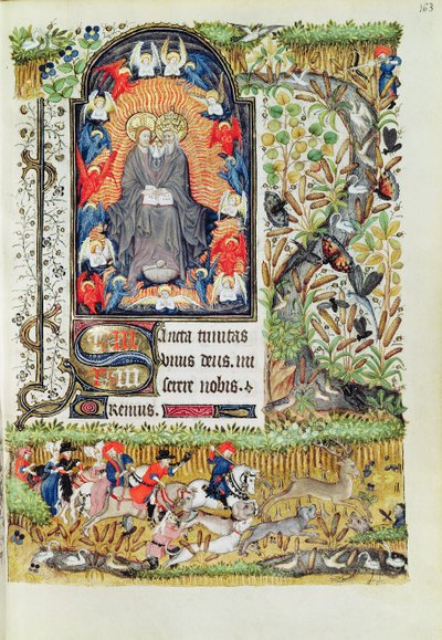 Noviembre; caza de ciervos, de las Horas de Margarita de Orleans, 1426-38 de French School