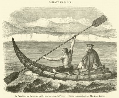 El Cavallito, o Barco de paja, en las costas de Perú de French School