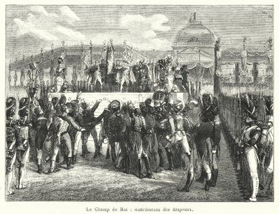 El Campo de Mayo, distribución de banderas de French School