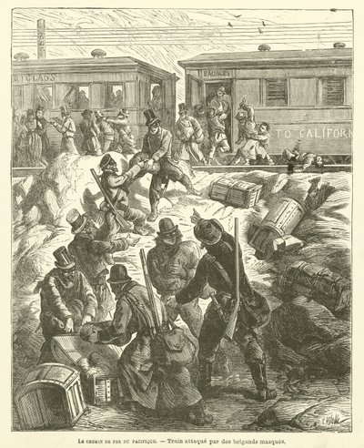El ferrocarril del Pacífico (grabado) de French School