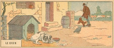 Le Chien (litografía en color) de French School
