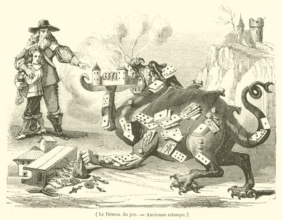 Le Demon du jeu (grabado) de French School