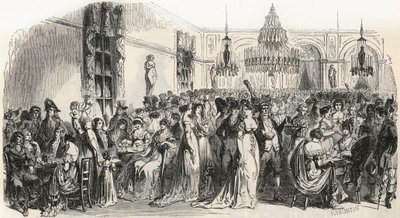 El Gran Salón del café Frascati en París en el siglo XIX - Grabado en “Tableau-de-Paris” de Edmond Texier 1852 de French School