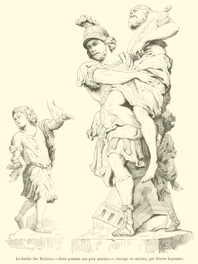 El Jardín de las Tullerías, Eneas llevando a su padre Anquises de French School
