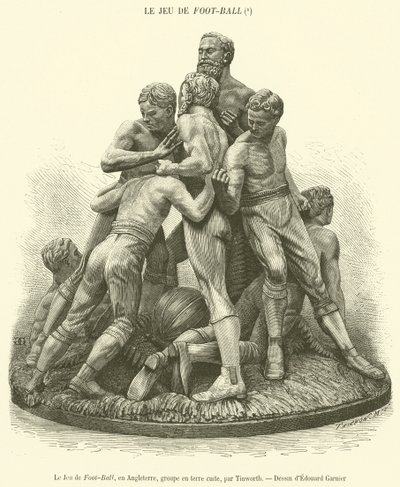 El Juego de Fútbol, en Inglaterra, grupo en terracota de French School