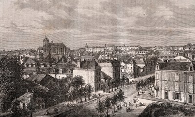 Le Mans - Pays de la Loire - grabado en “La France illustrée: géographie, histoire, administration statistique” por V.A. Malt-Brown. 1884 de French School