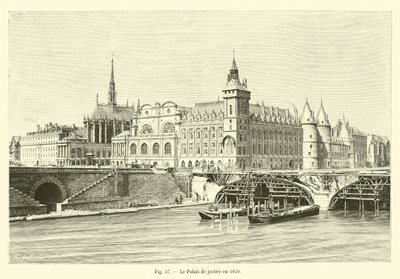 El Palacio de justicia en 1859 de French School
