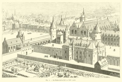 El Palacio de la Cité en el siglo XIV de French School