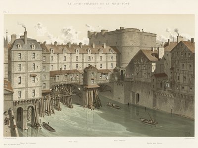El Pequeño Chatelet y el Pequeño Puente, 1717 de French School