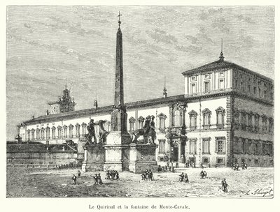El Quirinal y la fuente de Monte-Cavallo de French School