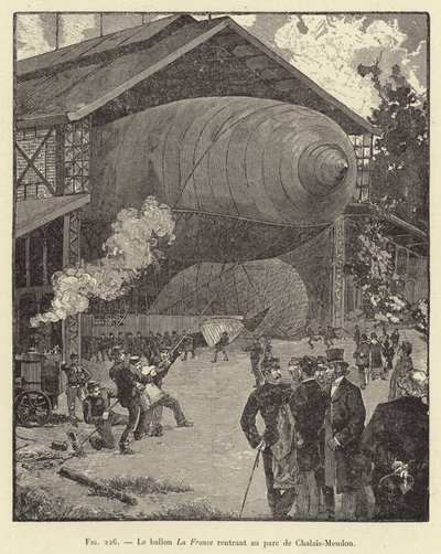El globo La France regresando al parque de Chalais-Meudon de French School