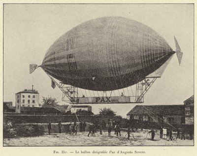 El dirigible Pax de Augusto Severo de French School