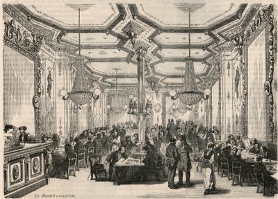 El café Pierron en París en el siglo XIX - Grabado en "Tableau-de-Paris" por Edmond Texier 1852 de French School