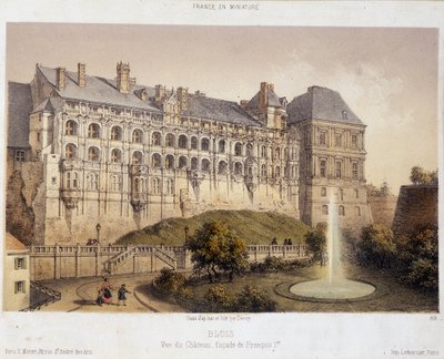 Le chateau de Blois - litografía de French School