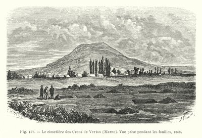 El Cementerio de los Crons de Vertus, Marne, Vista Tomada Durante las Excavaciones de French School