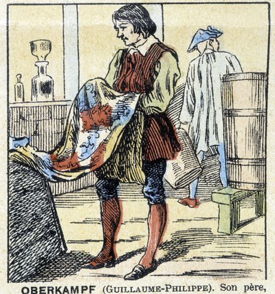El tintorero Guillaume-Philippe Oberkampf - imaginería de Épinal, ed. Pellerin de French School