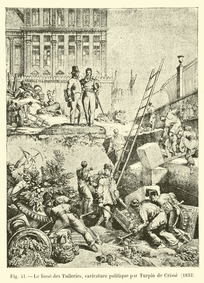 El foso de las Tullerías, caricatura política por Turpin de Crissé, 1833 de French School