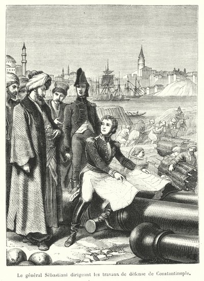 El general Sebastiani dirigiendo los trabajos de defensa de Constantinopla de French School