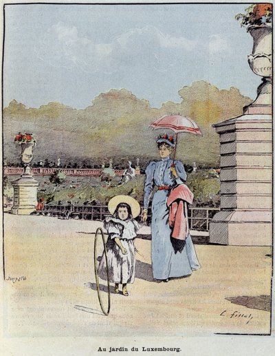 El jardín de Luxemburgo - en “El pequeño francés ilustrado” del 21/07/1900 de French School
