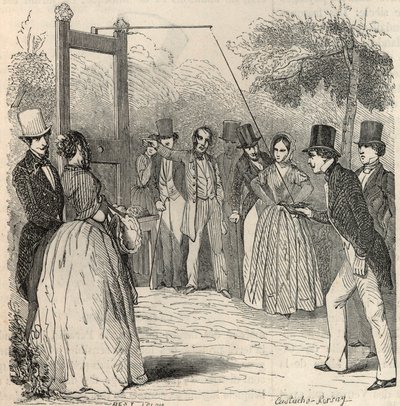 El juego del palomo en el jardín Mabille en París en el siglo XIX - Grabado en “Tableau-de-Paris” de Edmond Texier 1852 de French School