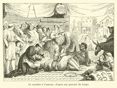 El molinero con el anillo; según un grabado de la época de French School