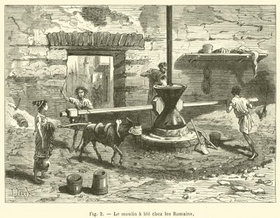 El molino de trigo en los romanos de French School