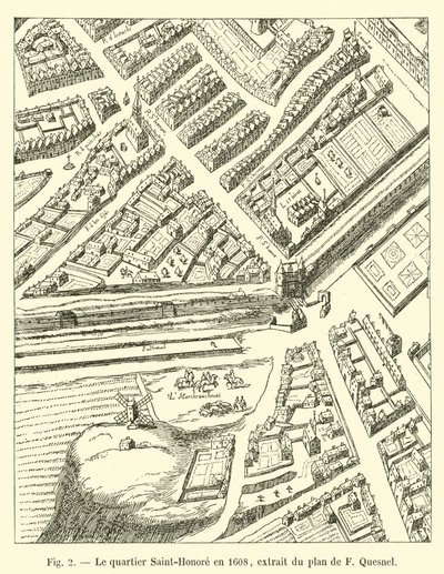 El barrio Saint-Honoré en 1608 de French School