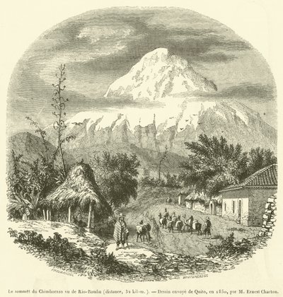 La cima del Chimborazo vista desde Río-Bamba, distancia, 32 km de French School