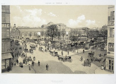 Le square du temple en 1881 - en “París a través de los siglos: el templo y la rue Royale”, finales del siglo XIX de French School