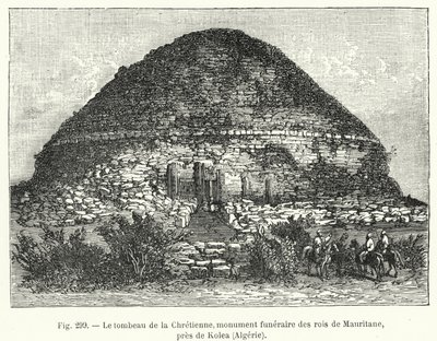 La tumba de la Cristiana, monumento funerario de los reyes de Mauritania, cerca de Kolea, Argelia de French School
