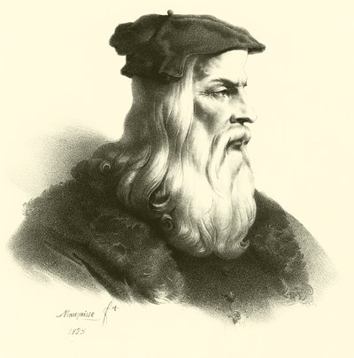 Leonardo Da Vinci, retrato de French School