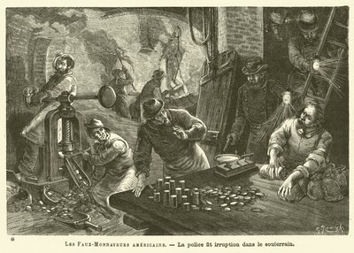 Los falsificadores americanos (grabado) de French School